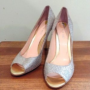 Sparkley glitter open toe heels